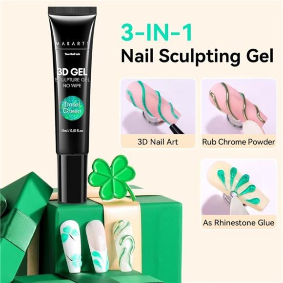 Makartt 3D Gel Nail Art- 3D Nail Gel Sculpting Gel for Nail Designs 15ml 3 in 1 - Picture 3 of 16